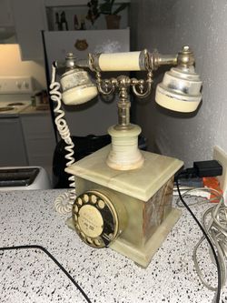 Vintage Marble Rotary Phone