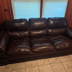 Leater Couch & Recliner 