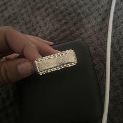 Silver two finger nugget name plate id ring