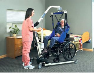 Invacare G5510 Full Electric Hospital Bed + Reliant 450 Patient Lift Complete