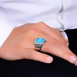 Blue Turquoise Vintage Ring Size 11 And 10 