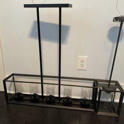 Two 5-Light And One Single Light Chandeliers 