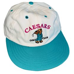 Caesar's Palace Casino Golf Club Hat Leather Strapback Toga Bear vintage NEW