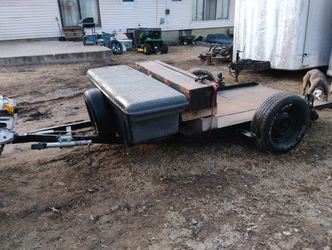 TILT TRAILER 10' X 5' TOOL BOX, LIGHTS, 2" BALL, NEWER TIRES $650 OBO! 