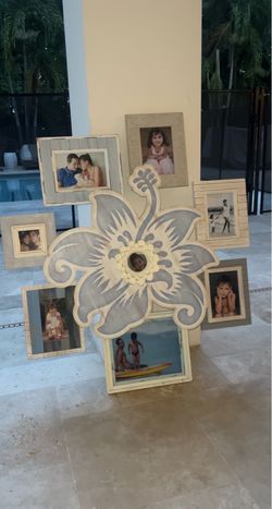 Beach hibiscus multi picture frames