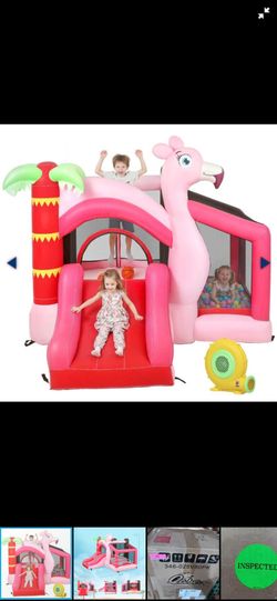 Flamingo Inflatable Bounce House with Slide
