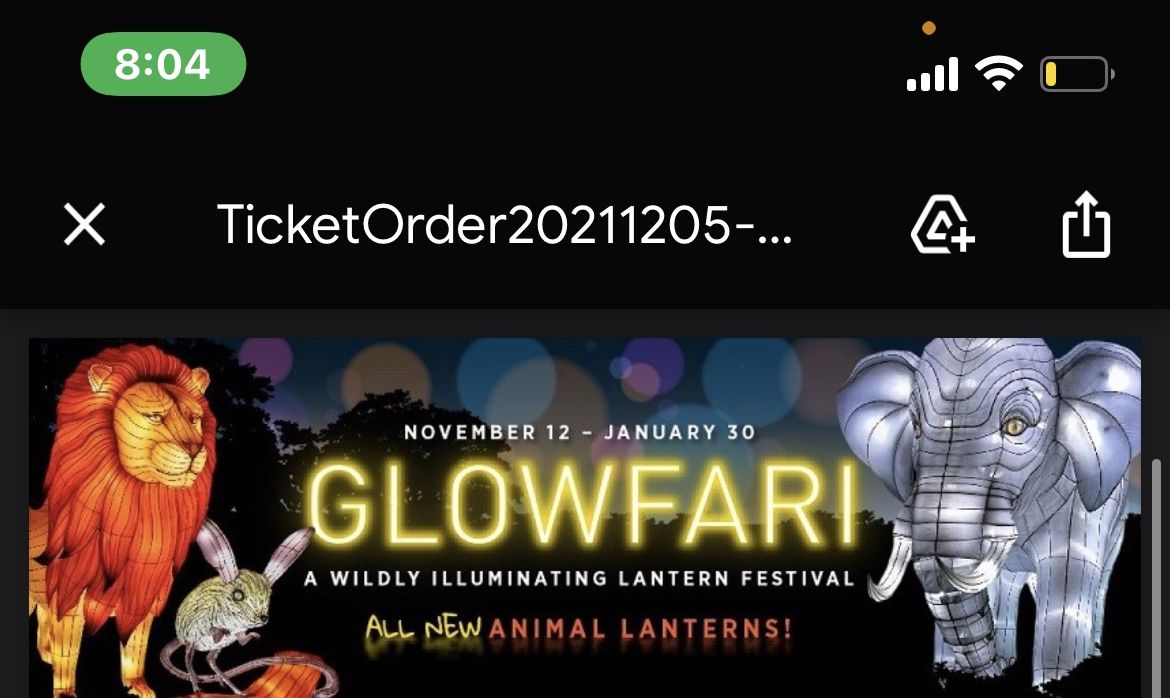 3 Adult Tickets Oakland Zoo Glowfari