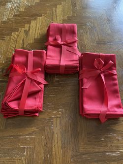 12 Brand New Red Satin Napkins $40