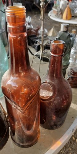 Antique brown bottles