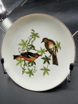 Vintage Orioles Birds Gold Edge Collectors Wall Decor Plate