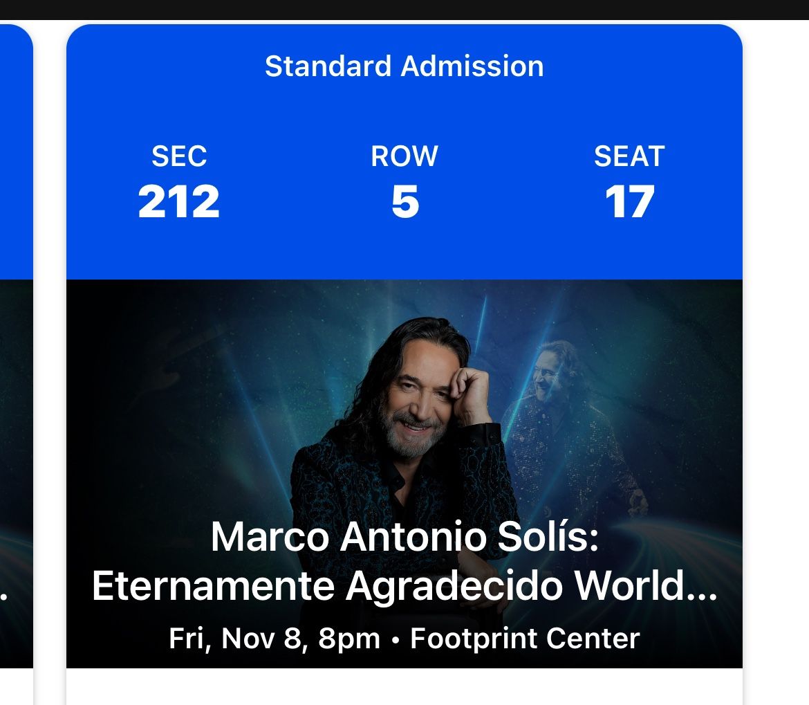 Marco Antonio Solís Boletos 2 Por $170