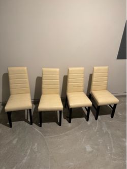 4 white/cream dining chairs