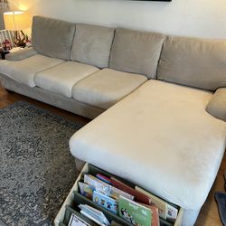 Living Spaces Harper Foam Natural Performance Fabric 2 Piece 124" Sectional With Left Arm Facing Chaise