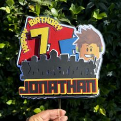 Roblox light Up cake topper