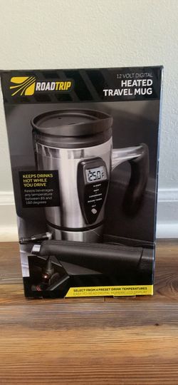 NEW RoadTrip Heated Travel Mug 12 Volt Digital LCD Display