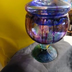 A And Crafted Multi-colored Resin Candy Dish