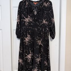  ModCloth Black & Pink Splattered Dress - Size Large
