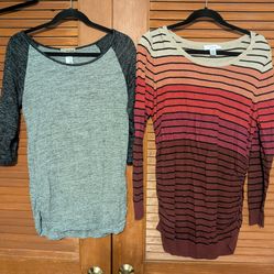 MATERNITY TOPS (XL) - 2 long sleeve size XL Maternity Tops