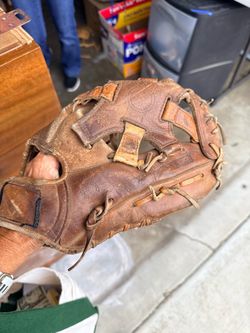 Vintage Brown Leather Baseball Glove
