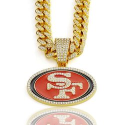 49ers Logo Bling Chain  Necklace