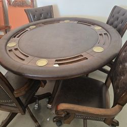 Poker Table And 4 Chairs 