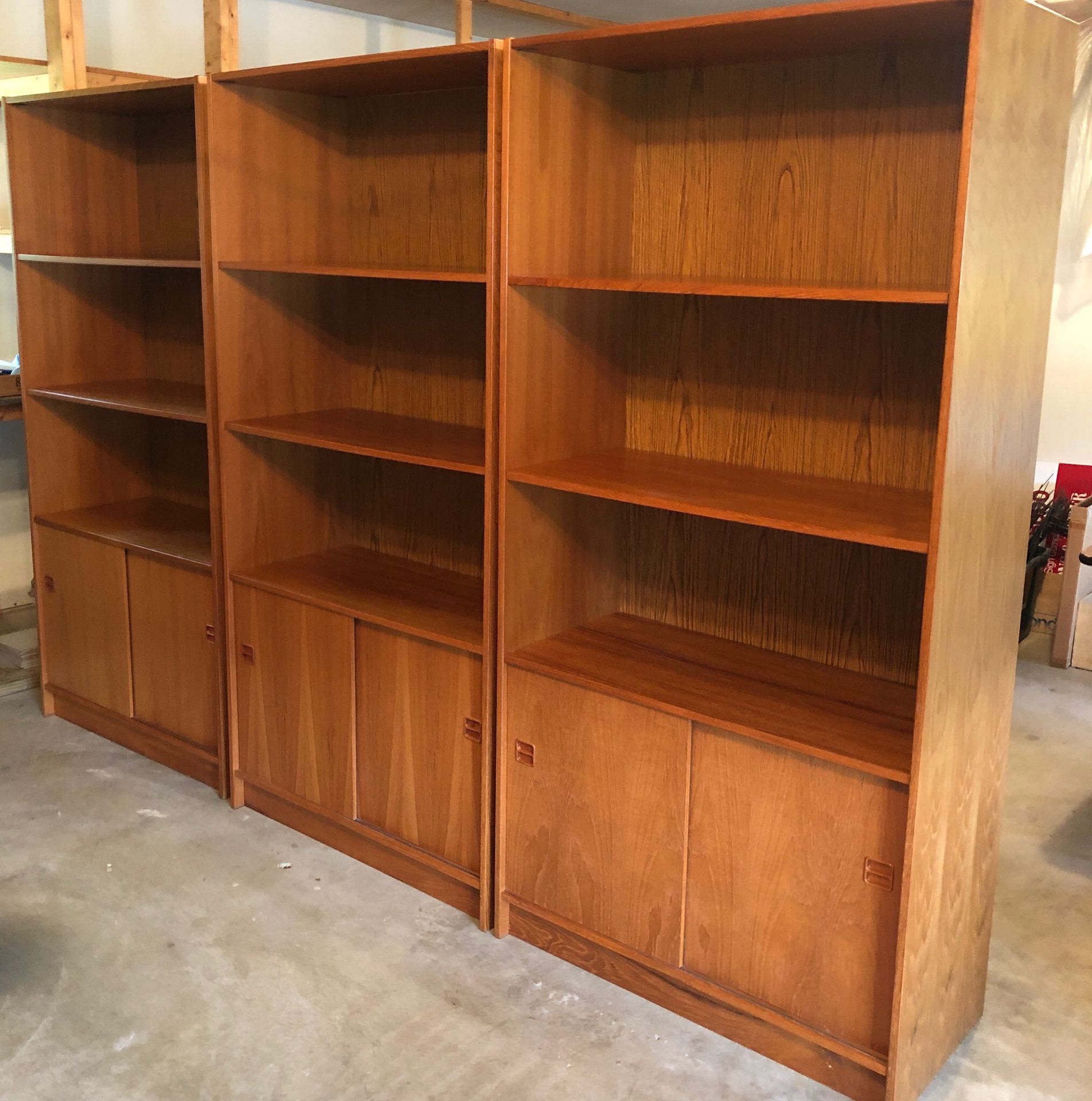 Teak bookcases (each one is $165)