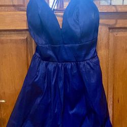 Navy Blue Shift Peplum Dress