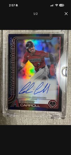 🔥 Corbin Carroll Black Rainbow Foil Auto #10/10 | Topps Series 1 On-Card Auto 🔥