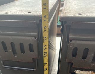 Authentic Used Ammo Cans 8 Total.  3 Different Sizes. 