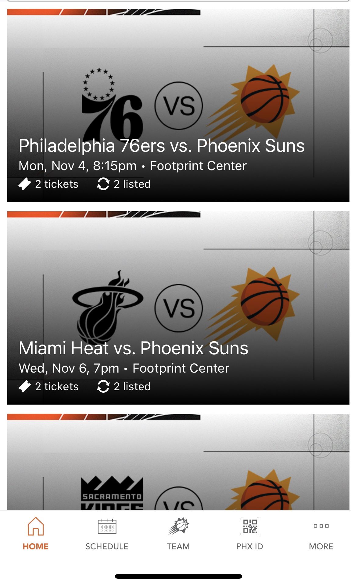 Phoenix Suns basketball game