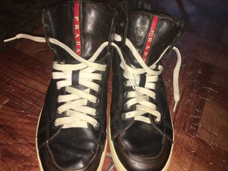 Prada High-Top Leather Sneakers