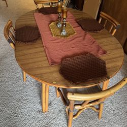 MCM VINTAGE RATTAN DINING ROOM SE