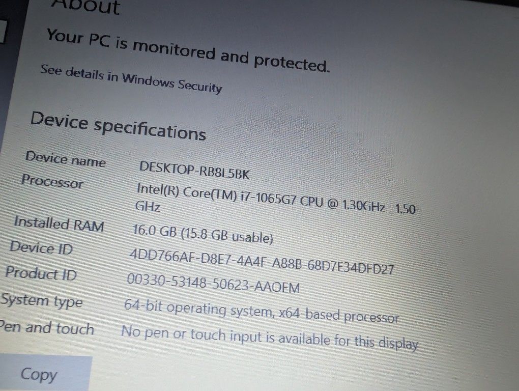 HP I7 16gb 512gb SSD Laptop