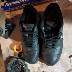 Black AIR FORCES LASER ORANGE