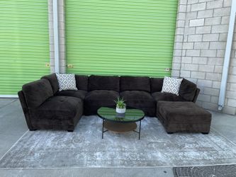 6 Piece Modular Sectional Couch Sofa & Ottoman  