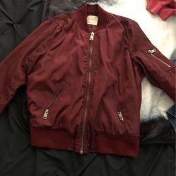 burgundy Bomber Jacket 