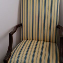 Nice modern yellow and blue stripe chair