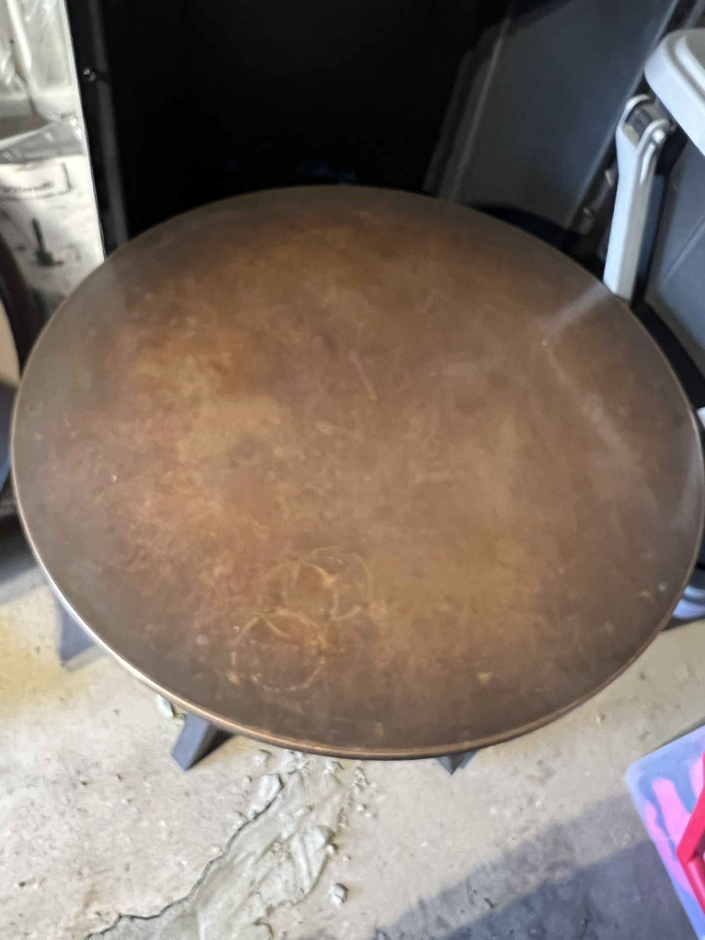 Round Copper Top Table