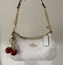 White Signature Coach Teri Bag