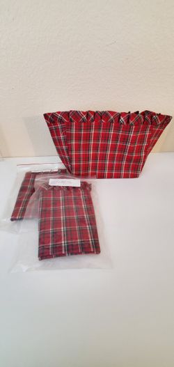 Longaberger Basket Liners Seasons Greeting Plaid Tidings
