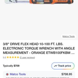 Matco 3/8” Digital Torque Wrench With Flex Head