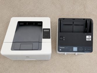 HP LaserJet Pro M404n Printer + Panasonic KV-S1027C Scanner Bundle – Only $65!