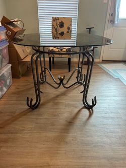 Kitchen or Patio Table 42” x 42” glass top and 31” high