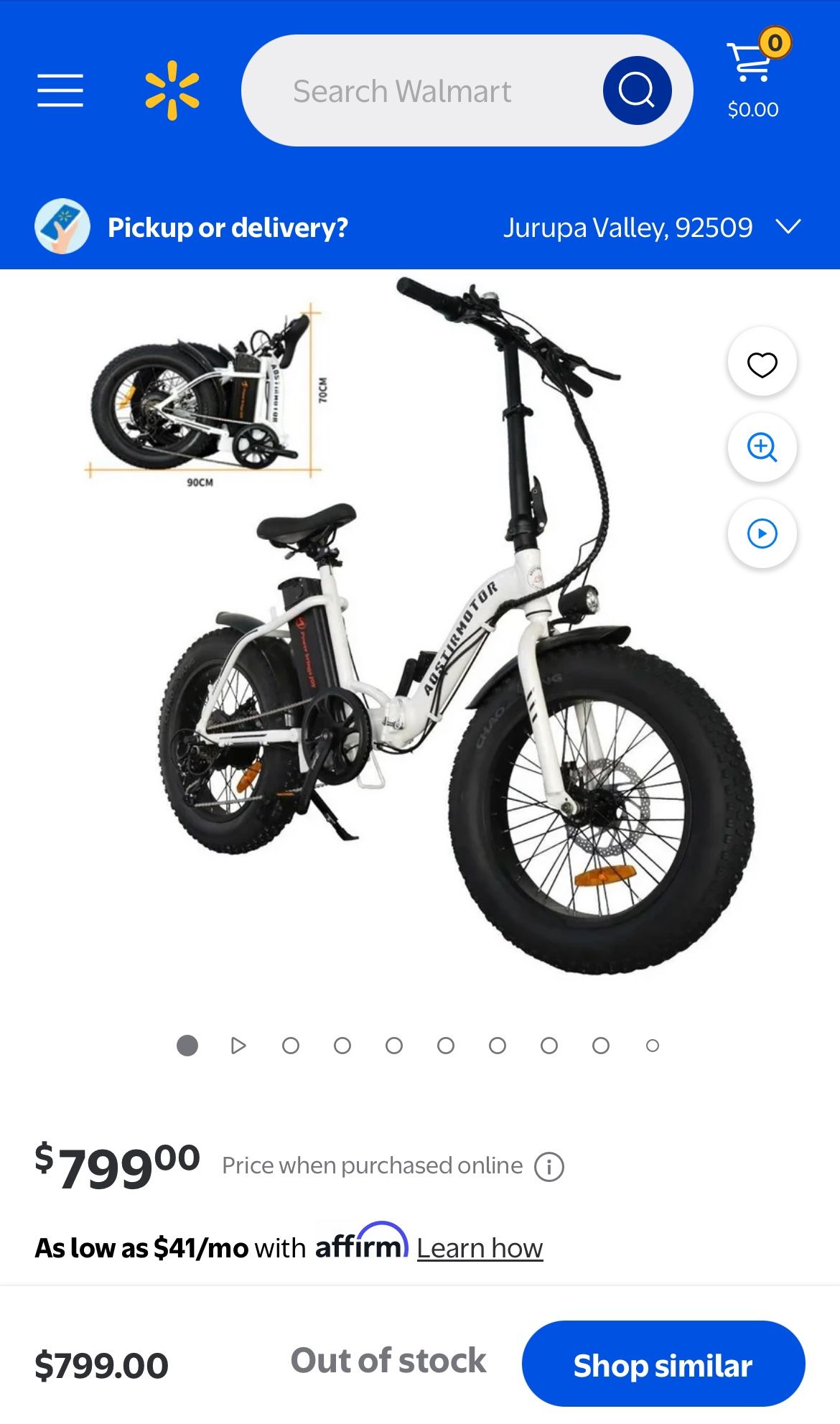 Aostirmotor Folding Electric Bike 20 inch Fat Tire Electric Bicycle with 500W Motor 36V 13AH Removable Lithium Battery,ebikes for Adults