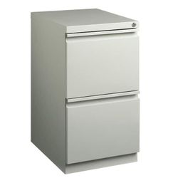 20 in. D 2-Drawer Light Gray Metal Letter Width 15 in. W Mobile Pedestal File Cabinet File-File 