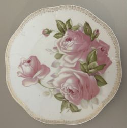 Mignon Z. S. & Co. Bavaria Germany Rose Pattern Gold Vintage Plate