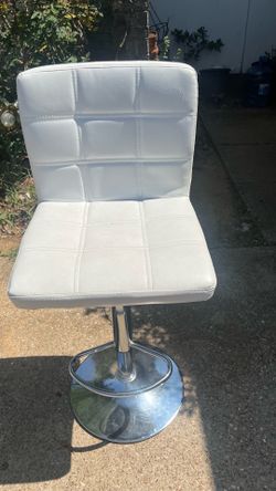 Bar Stool, PU Leather Adjustable Swivel Barstools, Armless Hydraulic Kitchen Counter Bar Stool, Kitchen Island Chairs, White