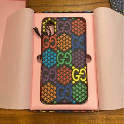 Gucci Iphone X Xs Designer Cell Phone Case, Rainbow color