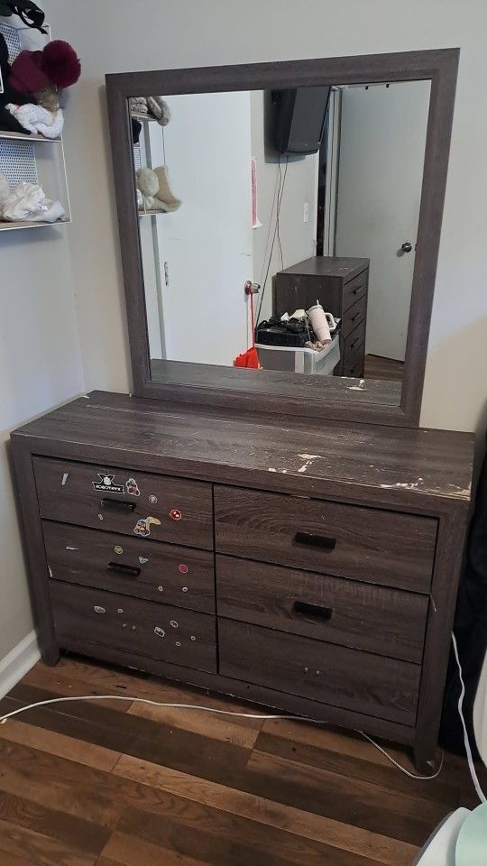 Brown Dresser with mirror