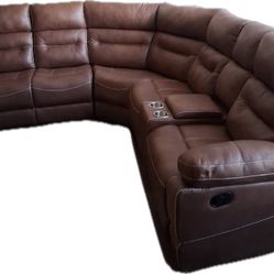 Sandy Brown Recliner With Table And 4 Chairs 